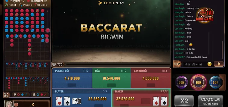 Baccarat BigWin Tại BomWin Sòng Bài Thượng Lưu Với Tỷ Lệ Ăn Thưởng Xanh Chín