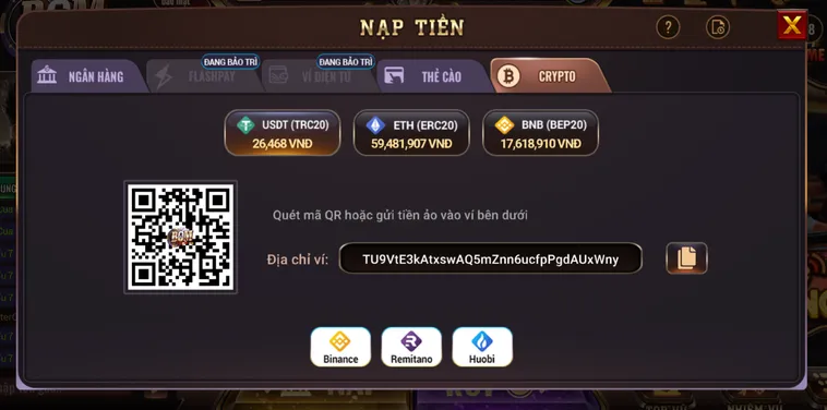 Nạp rút đa kênh an toàn tiện lợi hỗ trợ người chơi tại Bomwin.