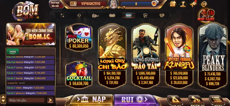 Slot Game BomWin Quay Hũ Đổi Thưởng Nhận Ngay Jackpot Khủng Lên Đến Hàng Tỷ Đồng