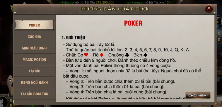 Trải Nghiệm Poker Tại BomWin Đỉnh Cao Với Tỷ Lệ Trả Thưởng Cực Hấp Dẫn