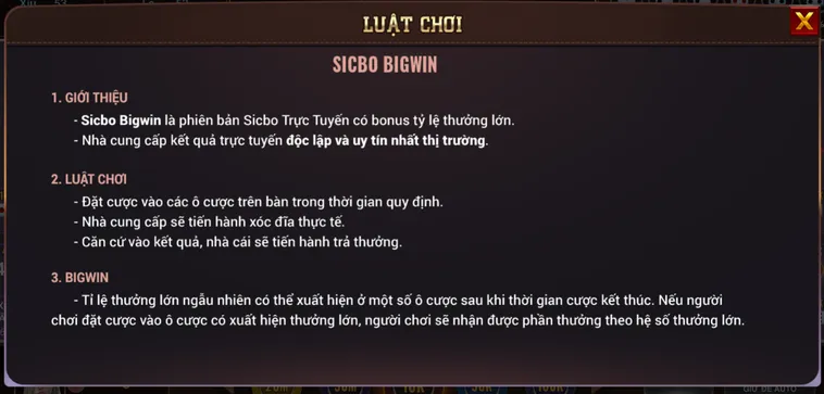 Trải Nghiệm Sicbo BigWin Tại BomWin Với Tỷ Lệ Ăn Thưởng Cực Khủng Nhất 2026