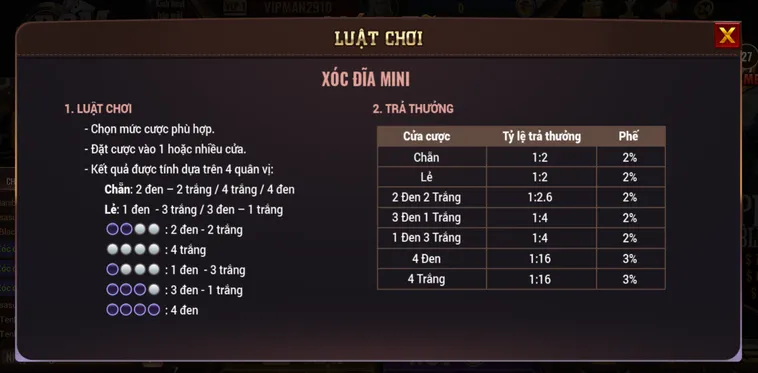 Xóc Đĩa Mini Tại BomWin Tốc Độ Chớp Nhoáng Nhận Thưởng Liền Tay